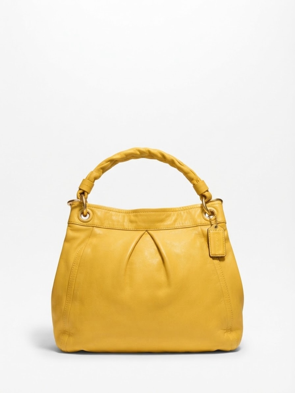 Yellow Leather Top-Handle Tote